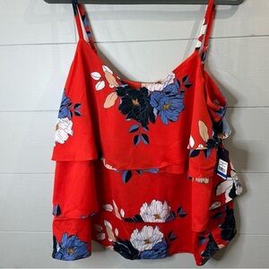 Floral Red Women's Top
